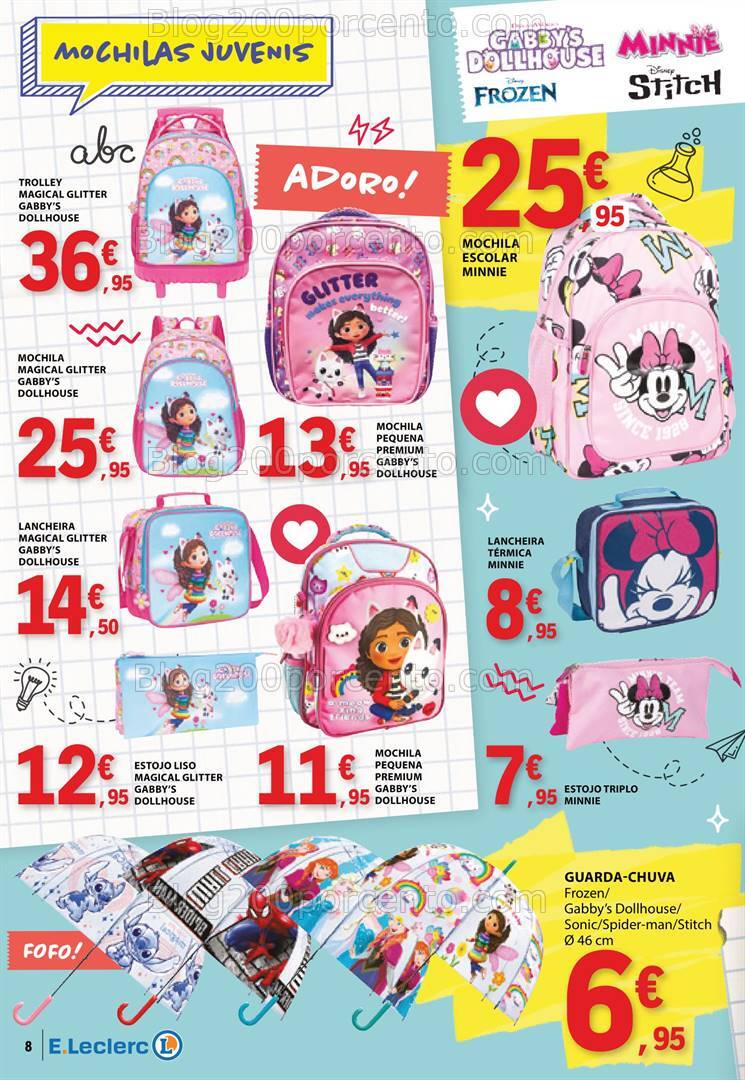 Antevisão Folheto E-LECLERC Regresso às Aulas Promoções de 6 a 25 agosto