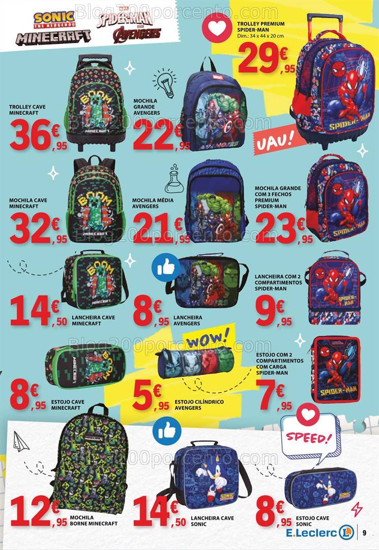 Antevisão Folheto E-LECLERC Regresso às Aulas Promoções de 6 a 25 agosto