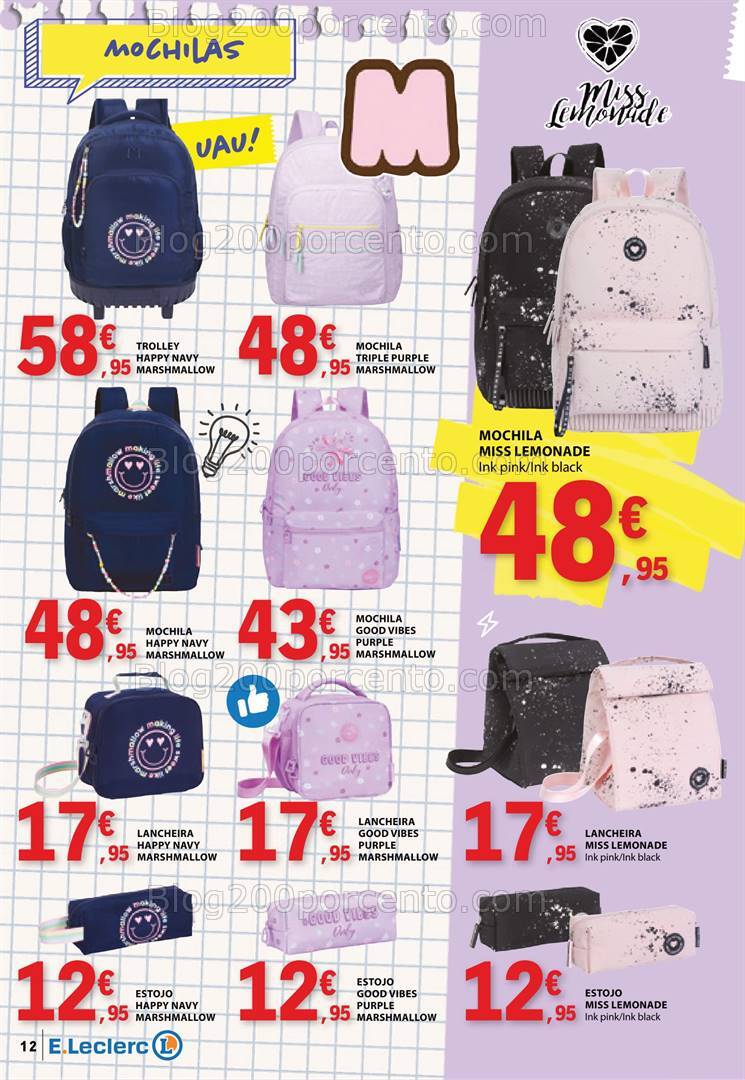 Antevisão Folheto E-LECLERC Regresso às Aulas Promoções de 6 a 25 agosto