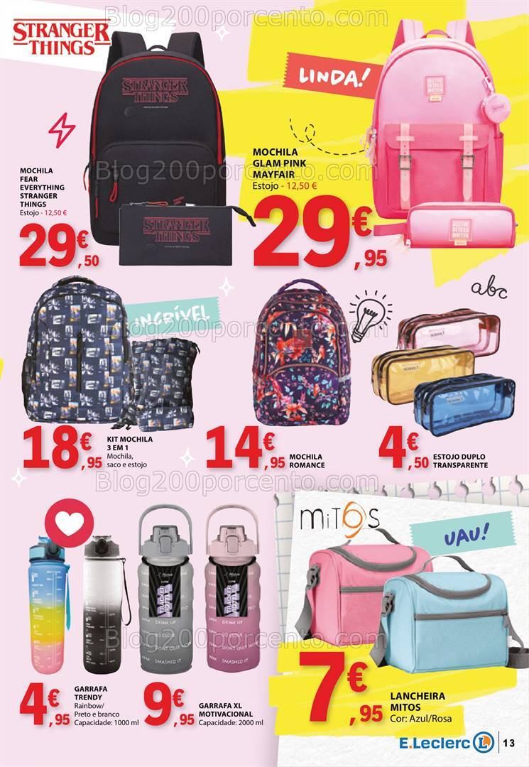 Antevisão Folheto E-LECLERC Regresso às Aulas Promoções de 6 a 25 agosto