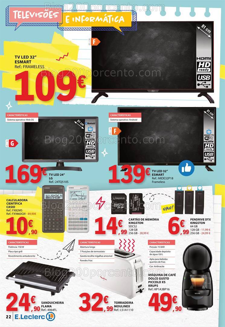 Antevisão Folheto E-LECLERC Regresso às Aulas Promoções de 6 a 25 agosto