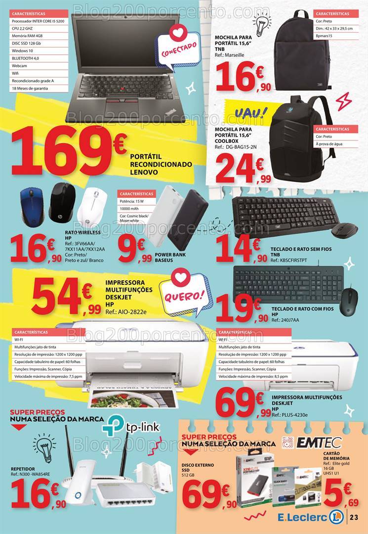 Antevisão Folheto E-LECLERC Regresso às Aulas Promoções de 6 a 25 agosto