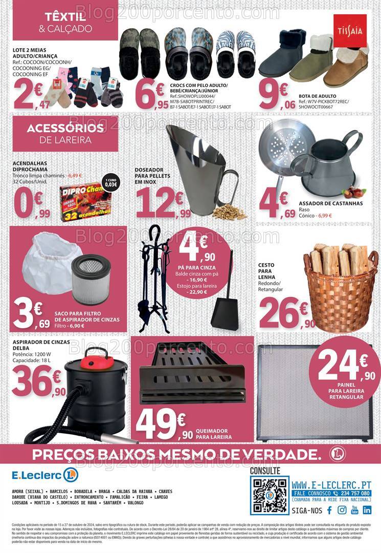 Antevisão Folheto E-LECLERC Bazar Aquecimento Promoções de 15 a 27 outubro