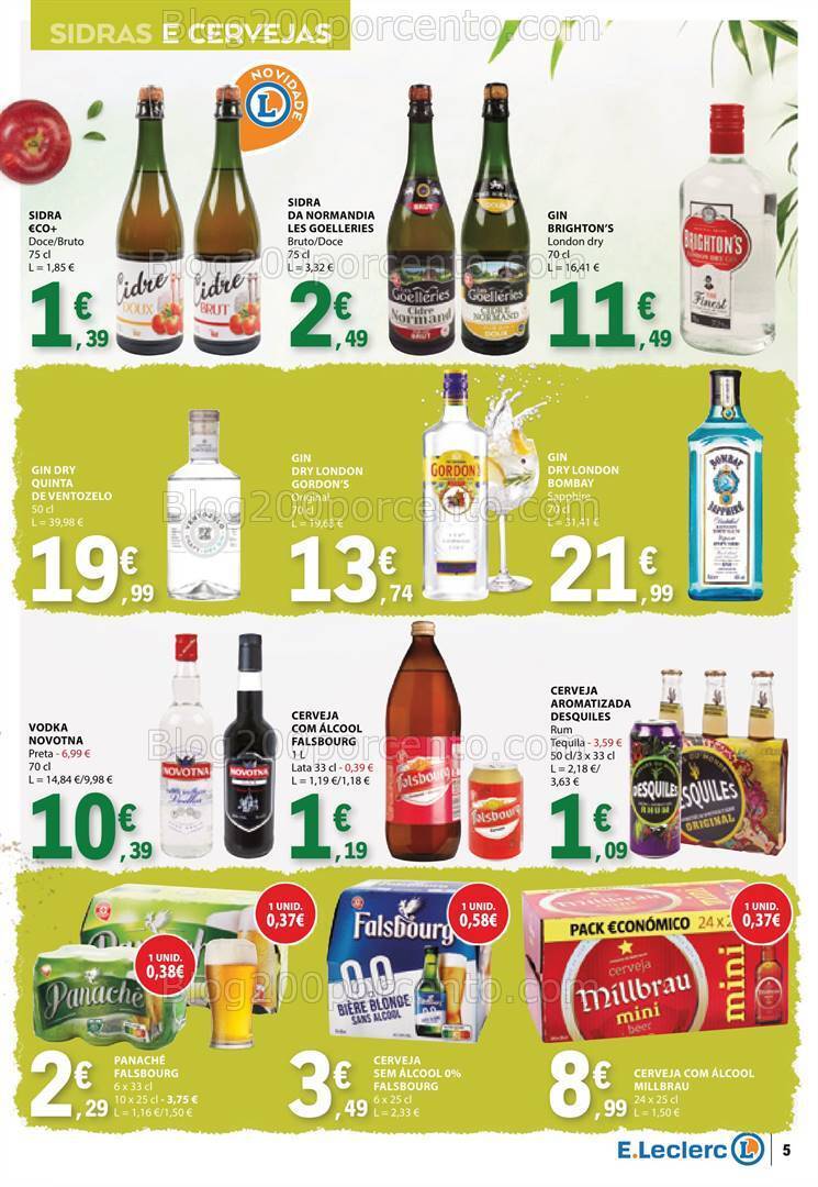 Antevisão Folheto E-LECLERC Bebidas de Verão Promoções de 16 a 28 julho