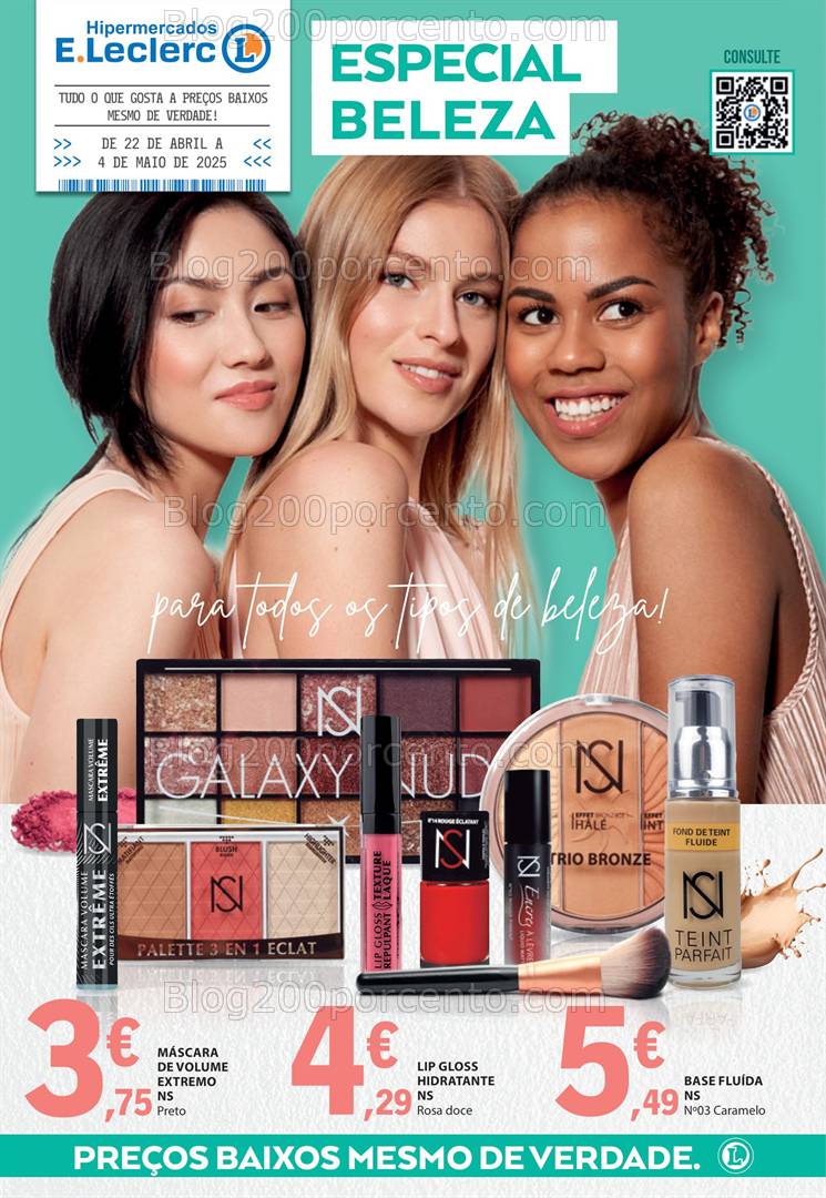 Antevisão Folheto E-LECLERC Especial Beleza Promoções de 22 abril a 4 maio