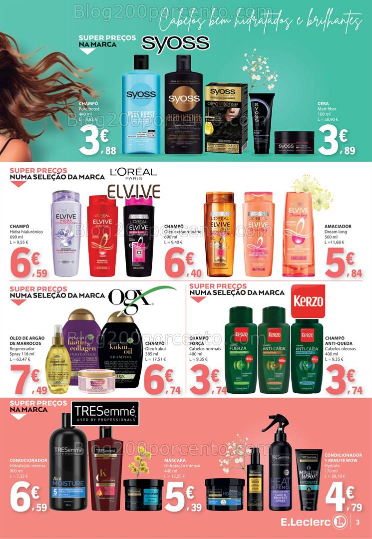 Antevisão Folheto E-LECLERC Especial Beleza Promoções de 22 abril a 4 maio