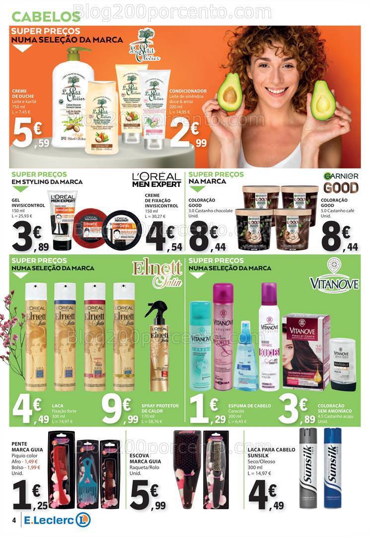 Antevisão Folheto E-LECLERC Beleza Promoções de 9 a 21 abril