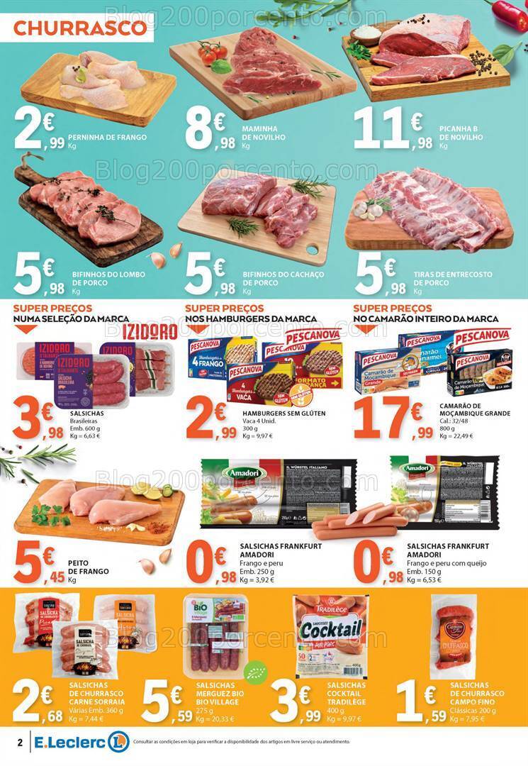 Antevisão Folheto E-LECLERC Especial Churrasco Promoções de 4 a 16 junho