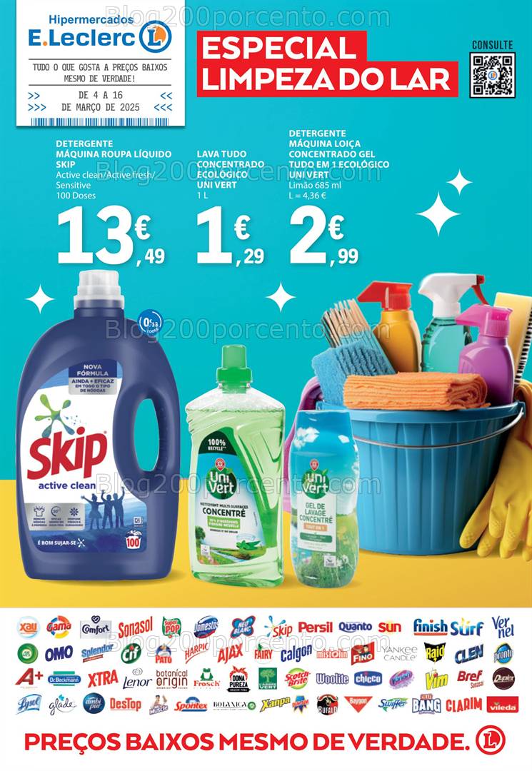 Antevisão Folheto E-LECLERC Especial Limpeza do Lar Promoções de 4 a 16 março