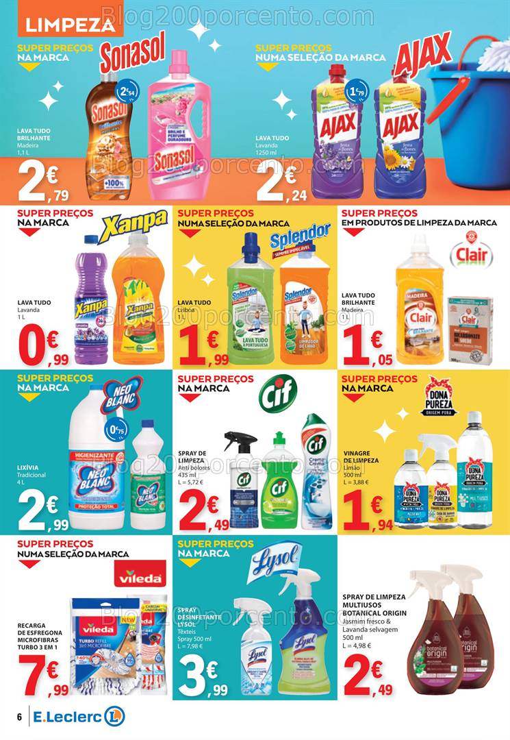 Antevisão Folheto E-LECLERC Especial Limpeza do Lar Promoções de 4 a 16 março