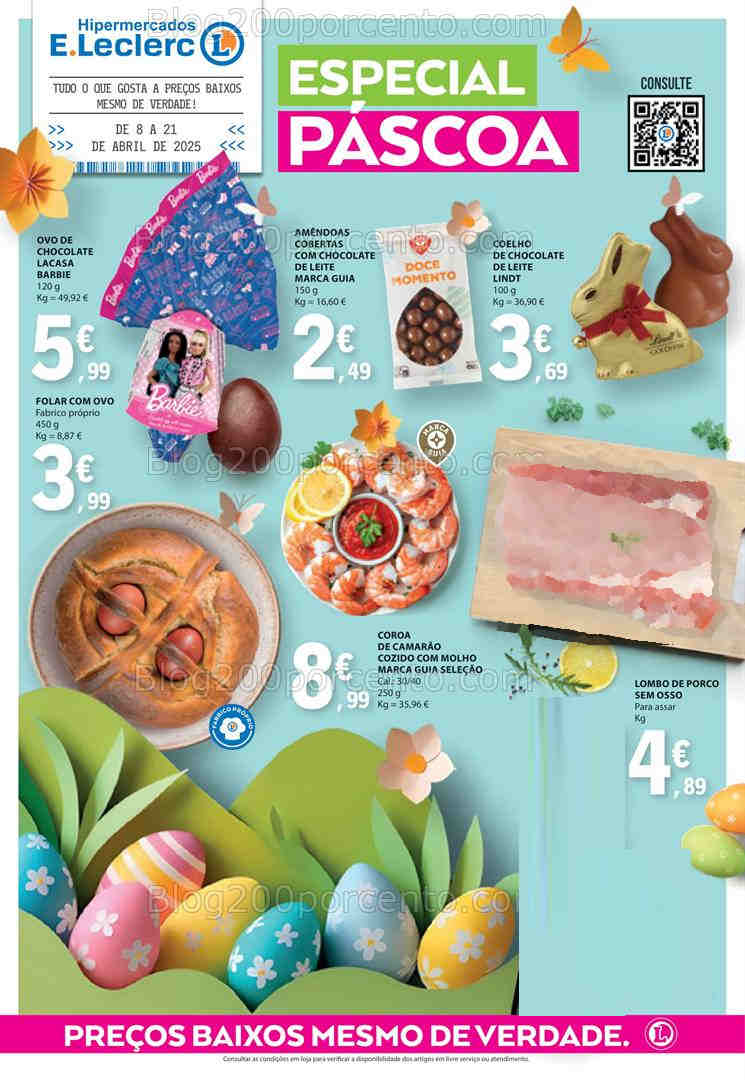 Antevisão Folheto E-LECLERC Páscoa Promoções de 8 a 21 abril