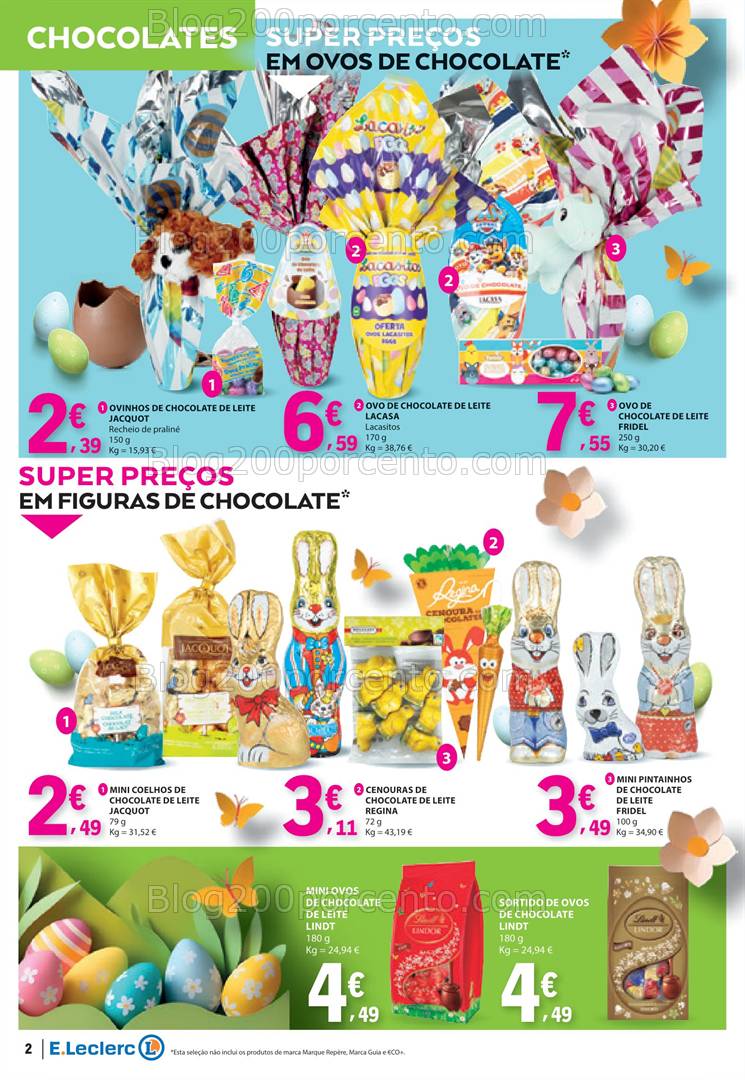 Antevisão Folheto E-LECLERC Páscoa Promoções de 8 a 21 abril