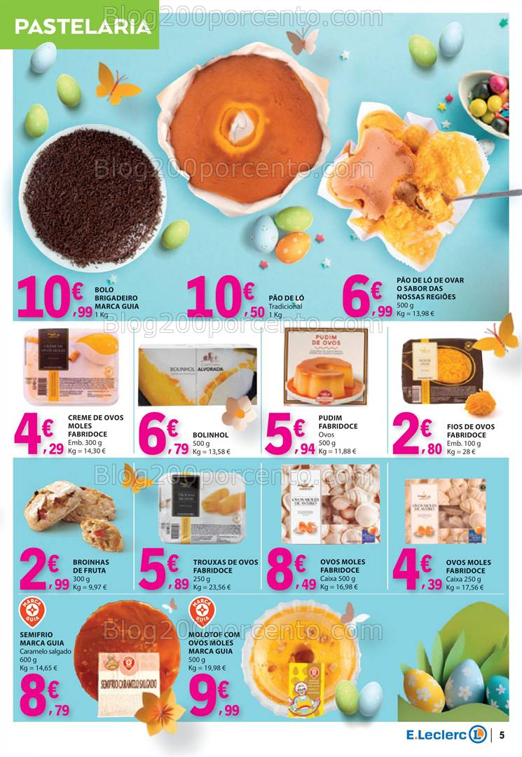 Antevisão Folheto E-LECLERC Páscoa Promoções de 8 a 21 abril