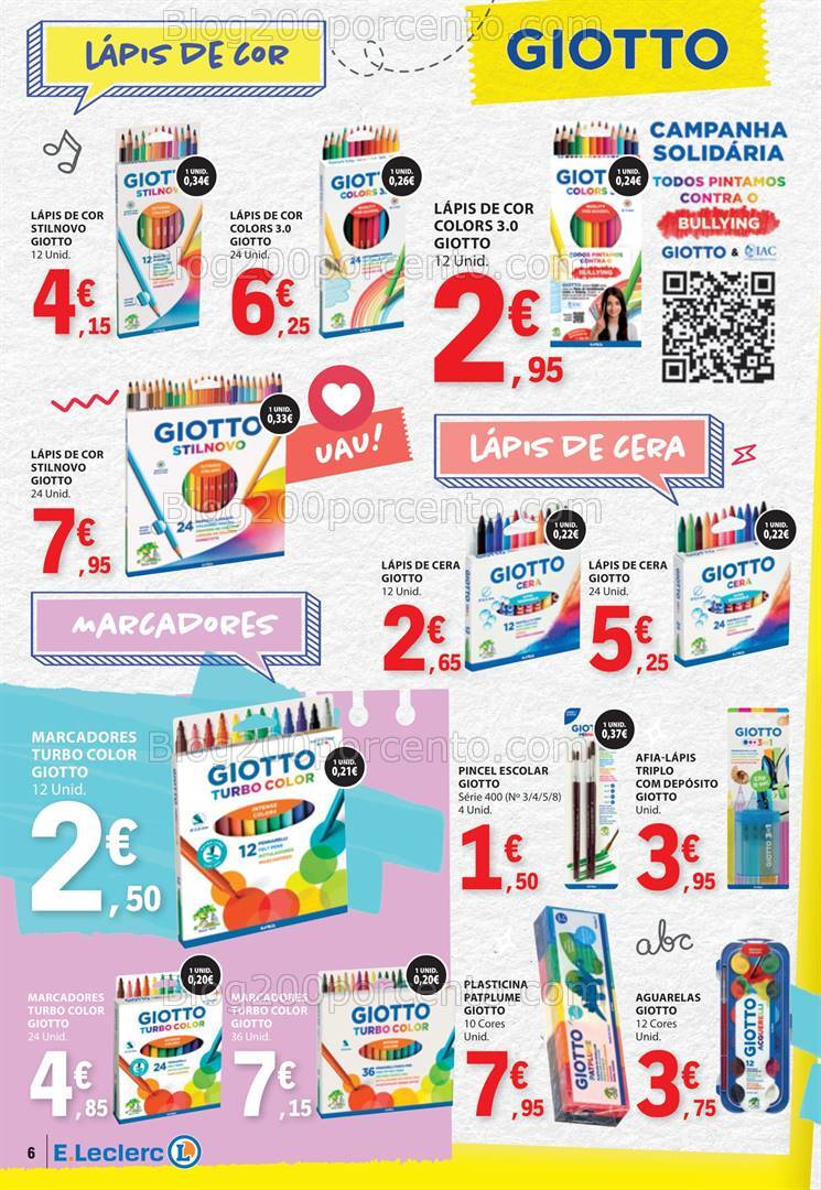 Antevisão Folheto E-LECLERC Regresso às Aulas Promoções 27 agosto a 15 setembro