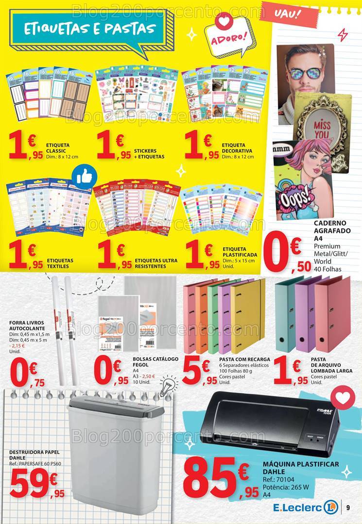 Antevisão Folheto E-LECLERC Regresso às Aulas Promoções 27 agosto a 15 setembro