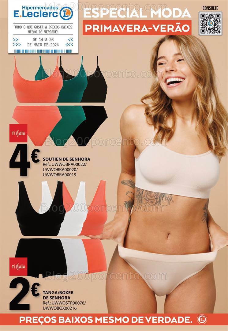 Antevisão Folheto E-LECLERC Moda Primavera - Verão Promoções de 14 a 26 maio