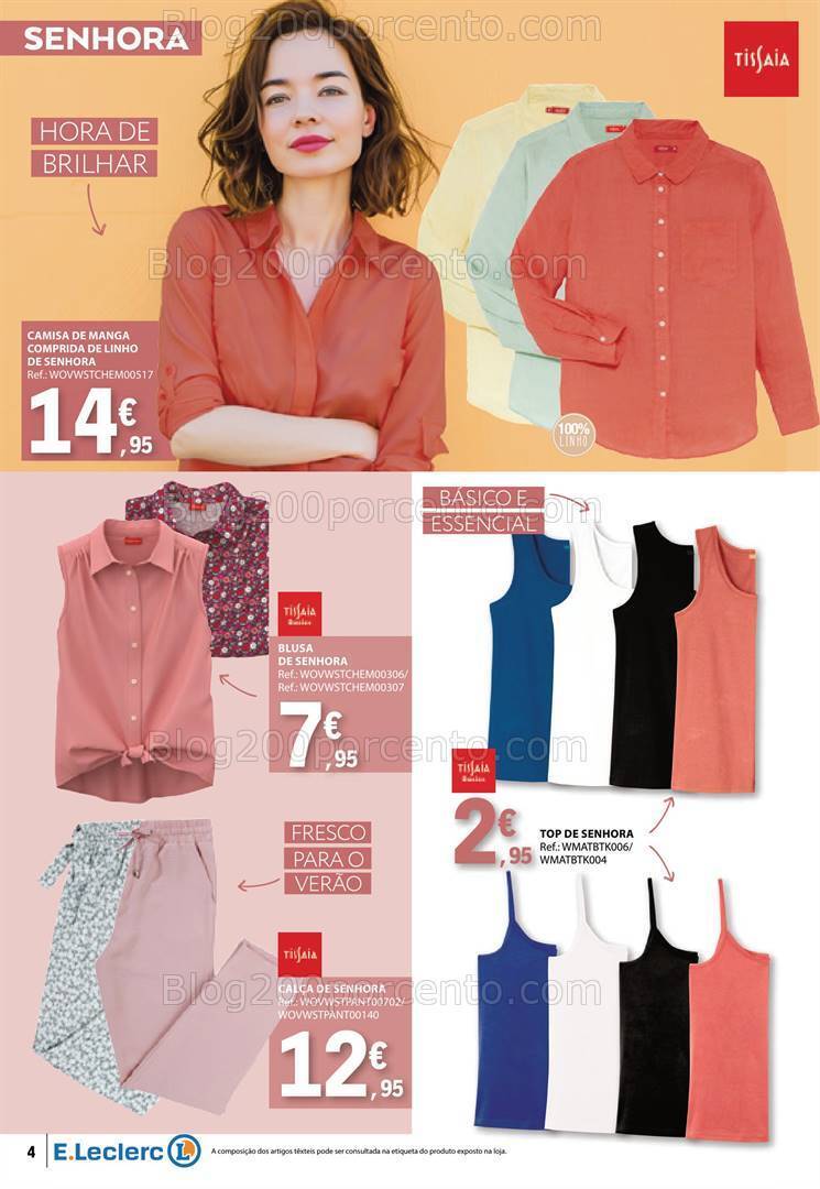 Antevisão Folheto E-LECLERC Moda Primavera - Verão Promoções de 14 a 26 maio