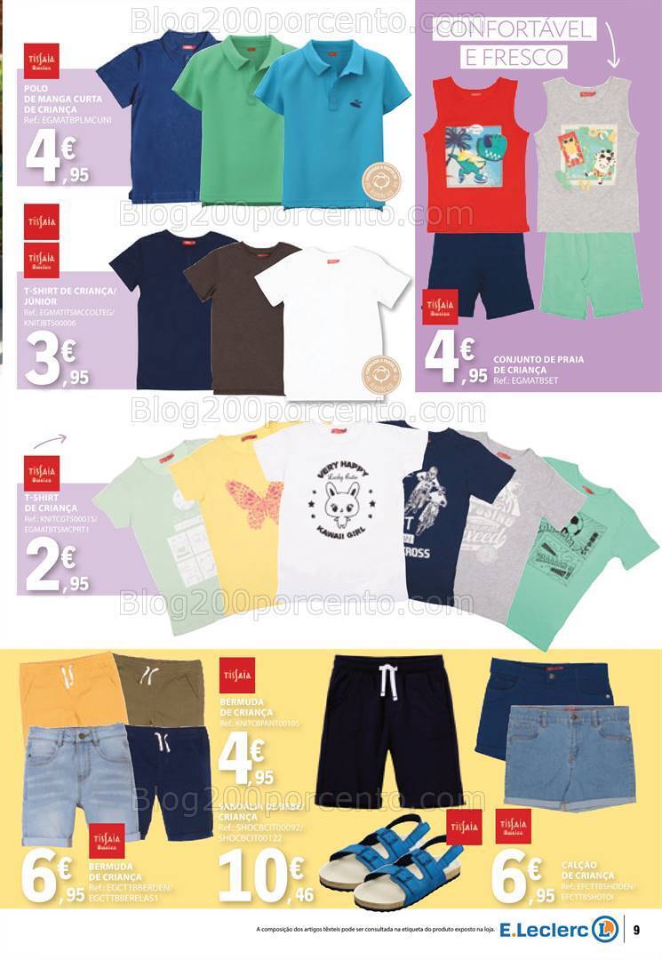 Antevisão Folheto E-LECLERC Moda Primavera - Verão Promoções de 14 a 26 maio