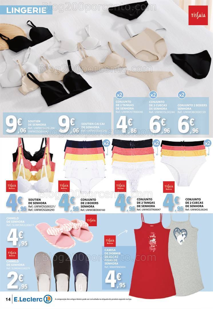 Antevisão Folheto E-LECLERC Moda Primavera - Verão Promoções de 14 a 26 maio