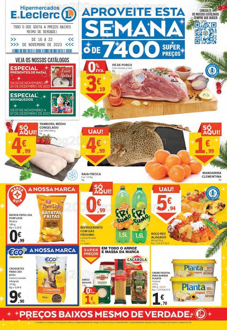 Antevisão Folheto E-LECLERC Promoções de 16 a 22 novembro