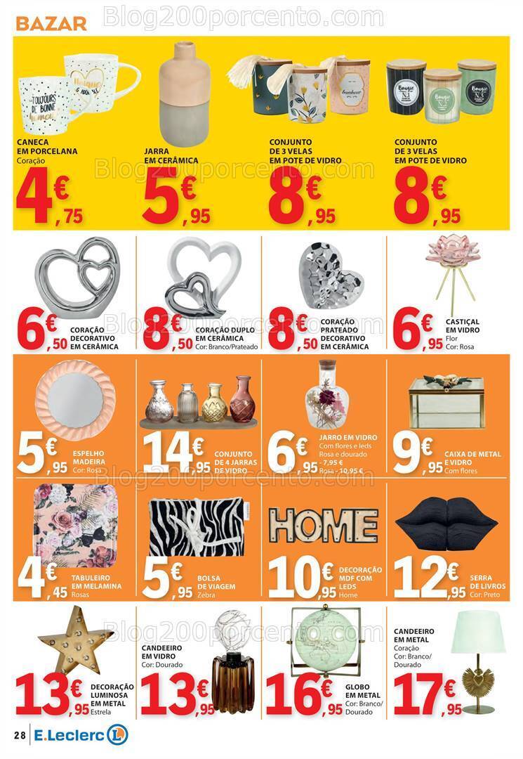 Antevisão Folheto E-LECLERC Bazar Promoções de 18 a 24 abril