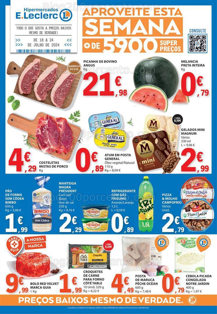 Antevisão Folheto E-LECLERC Promoções de 18 a 24 julho