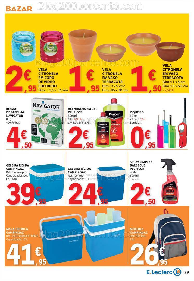 Antevisão Folheto E-LECLERC Bazar Promoções de 18 a 24 julho