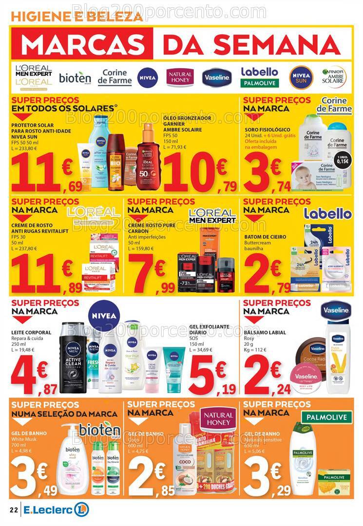 Antevisão Folheto E-LECLERC Promoções de 22 a 28 agosto