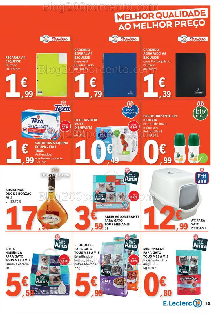 Antevisão Folheto E-LECLERC Marca Própria Promoções de 22 a 28 agosto