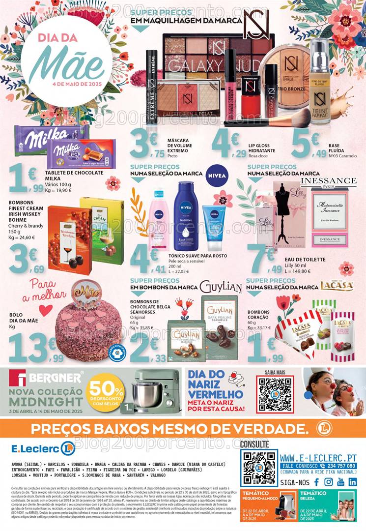 Antevisão Folheto E-LECLERC Dia da Mãe Promoções de 22 a 30 abril