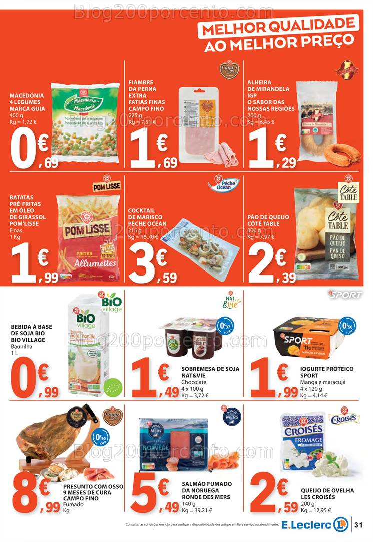 Antevisão Folheto E-LECLERC Promoções de 3 a 9 abril