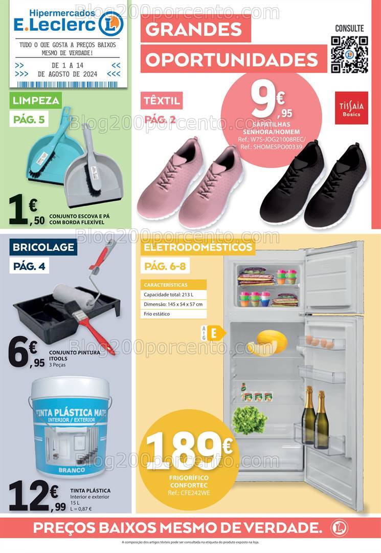 Antevisão Folheto E-LECLERC Bazar Promoções de 1 a 14 agosto