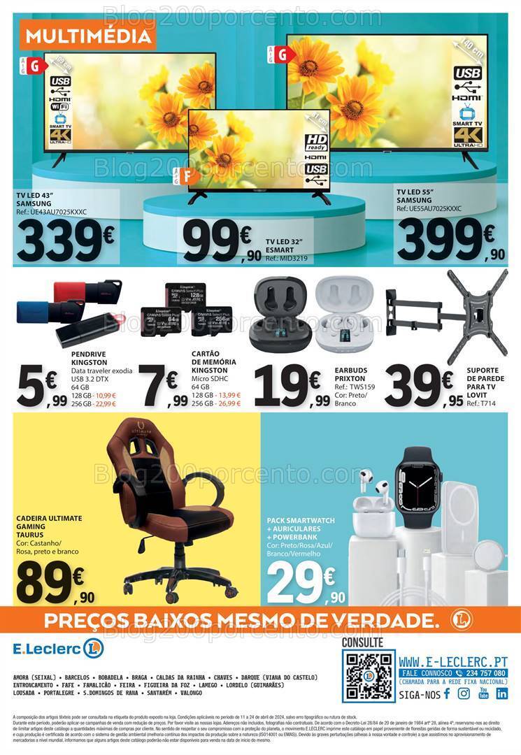 Antevisão Folheto E-LECLERC Bazar Promoções de 11 a 24 abril
