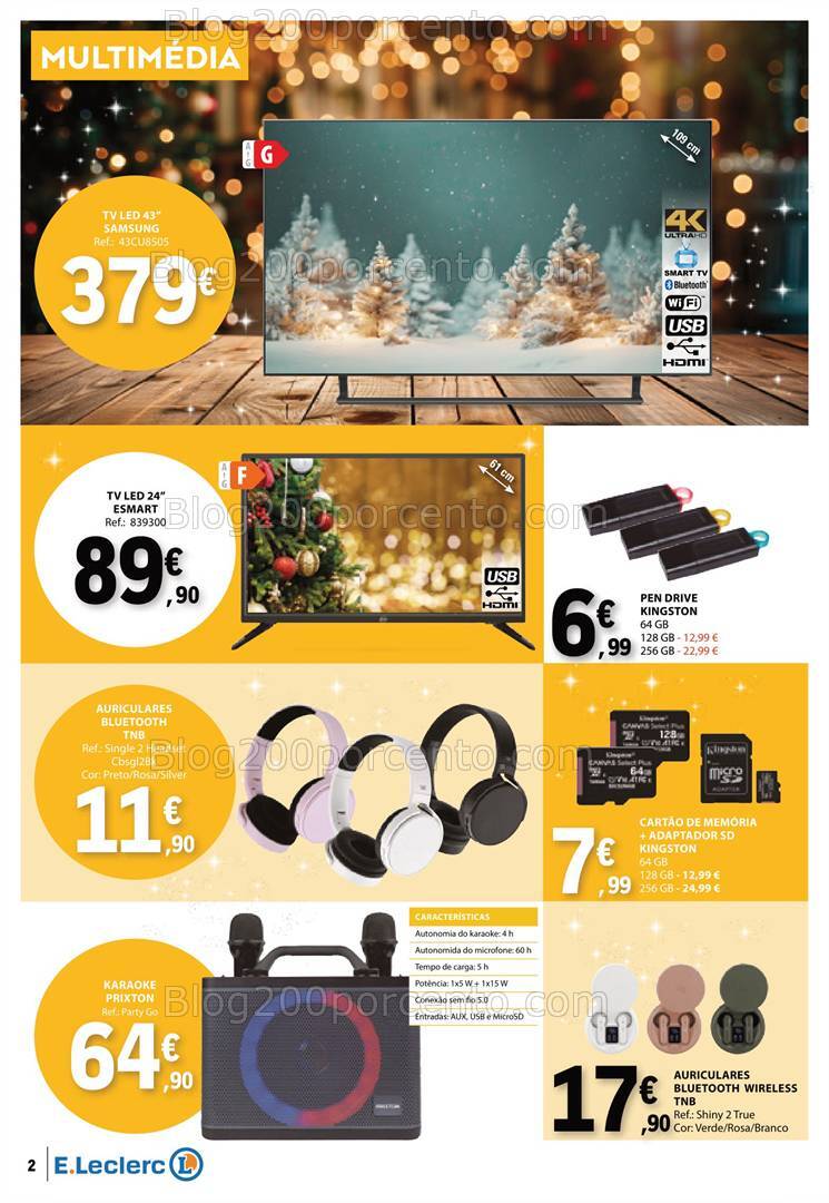 Antevisão Folheto E-LECLERC Bazar Natal Promoções de 19 a 31 dezembro