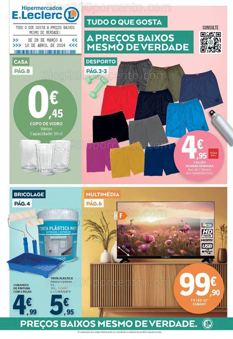 Antevisão Folheto E-LECLERC Bazar Promoções de 28 março a 10 abril