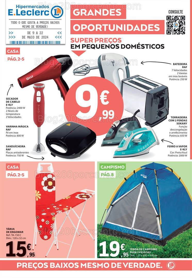 Antevisão Folheto E-LECLERC Bazar Promoções de 9 a 22 maio