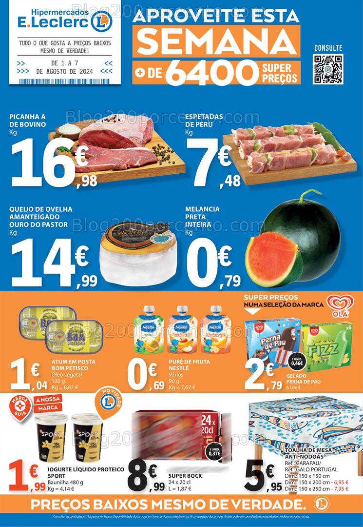 Antevisão Folheto E-LECLERC Promoções de 1 a 7 agosto