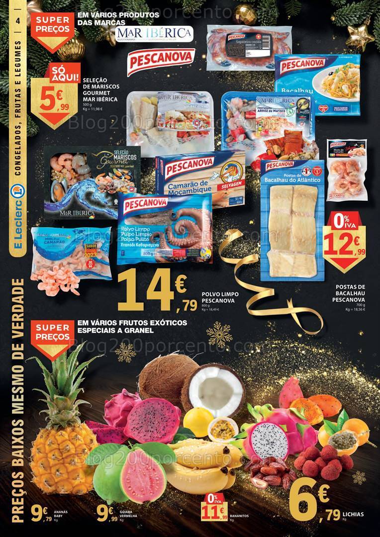 Antevisão Folheto E-LECLERC Natal Promoções de 12 a 24 dezembro