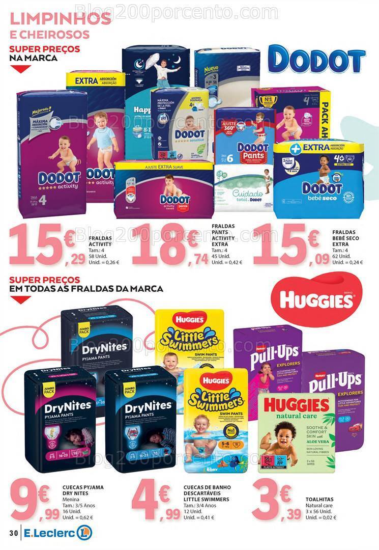 Antevisão Folheto E-LECLERC Feira do Bebé Promoções de 9 a 21 janeiro