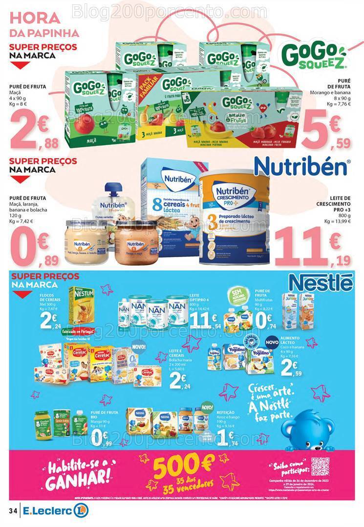 Antevisão Folheto E-LECLERC Feira do Bebé Promoções de 9 a 21 janeiro