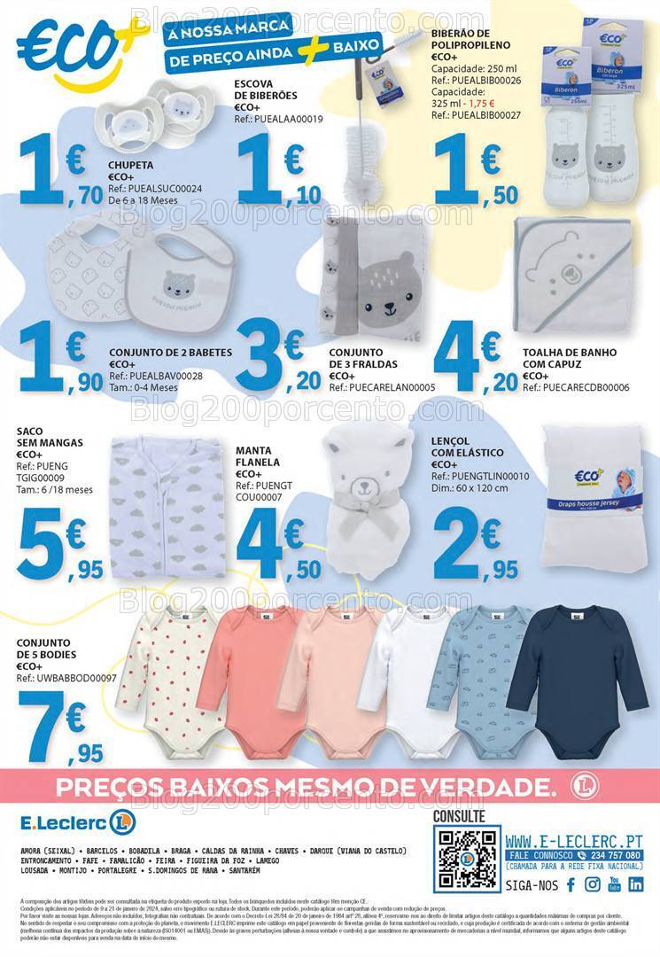 Antevisão Folheto E-LECLERC Feira do Bebé Promoções de 9 a 21 janeiro