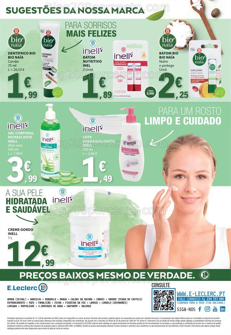 Antevisão Folheto E-LECLERC Bazar e Beleza Promoções de 17 a 29 setembro