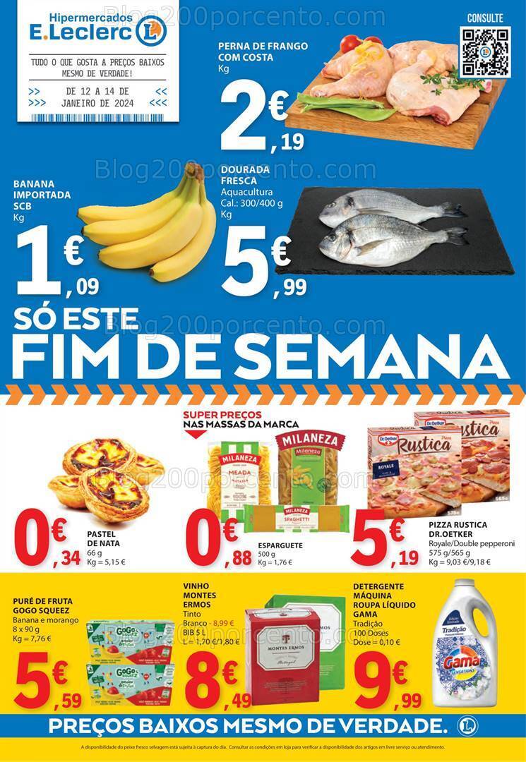 Antevisão Folheto E-LECLERC Promoções Fim de Semana - 12 a 14 janeiro