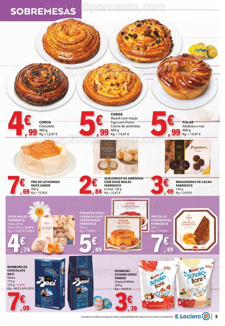 Antevisão Folheto E-LECLERC Especial Páscoa Promoções de 19 março a 1 abril