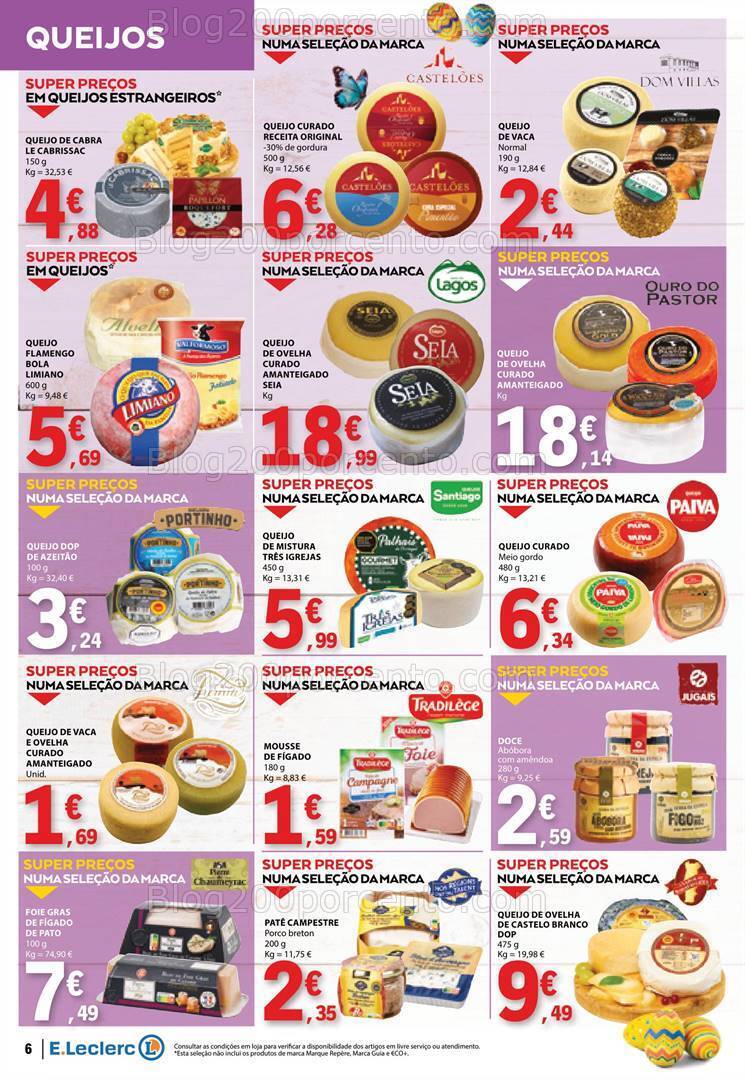 Antevisão Folheto E-LECLERC Especial Páscoa Promoções de 19 março a 1 abril