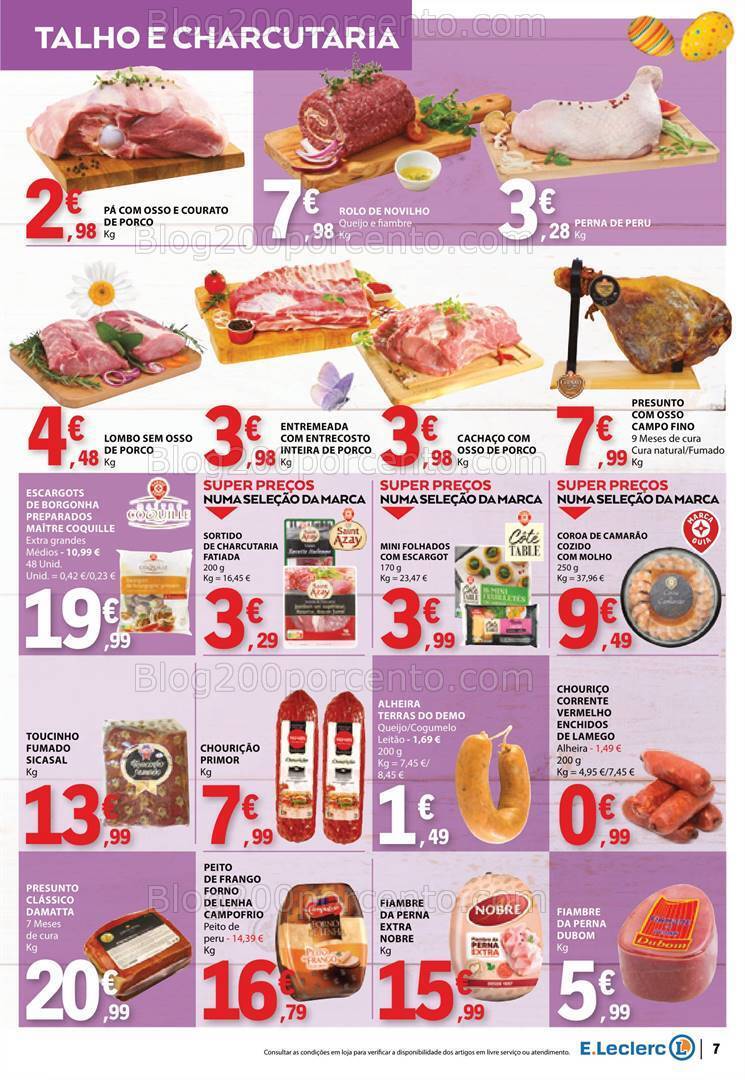 Antevisão Folheto E-LECLERC Especial Páscoa Promoções de 19 março a 1 abril