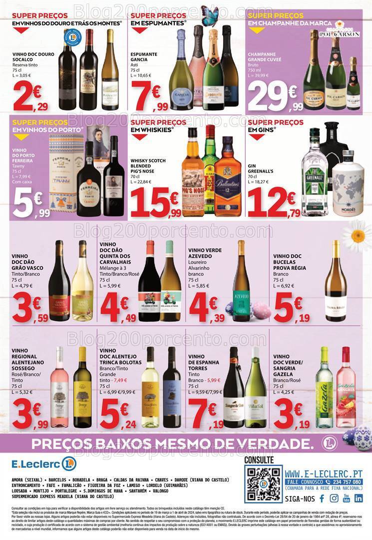 Antevisão Folheto E-LECLERC Especial Páscoa Promoções de 19 março a 1 abril