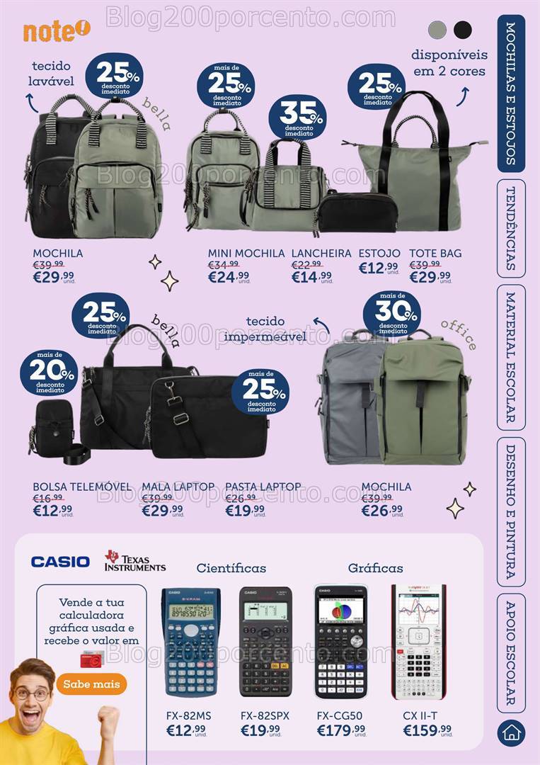 Antevisão Folheto NOTE Regresso às Aulas Promoções de 1 agosto a 23 setembro