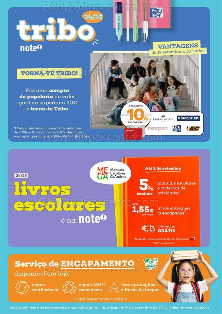 Antevisão Folheto NOTE Regresso às Aulas Promoções de 1 agosto a 23 setembro