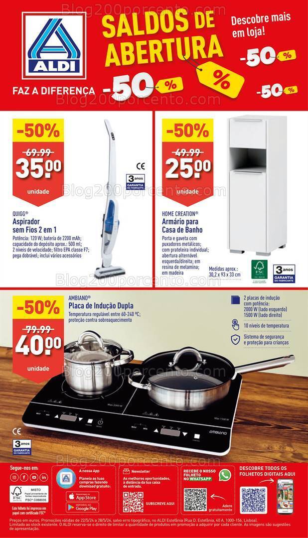 Antevisão Folheto ALDI Aberturas Promoções a partir de 22 maio